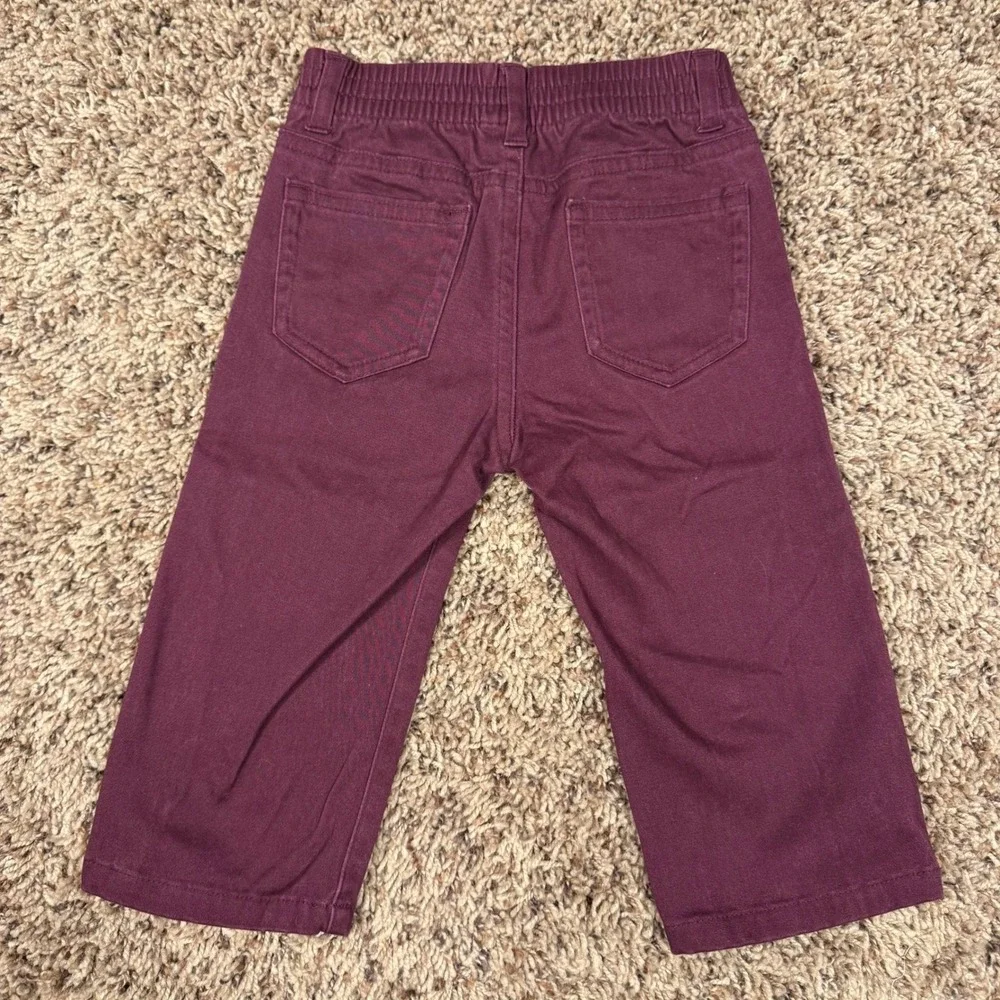 Janie and Jack Toddler Boys Maroon Twill Stretch Pants Burgundy 12-18 Months